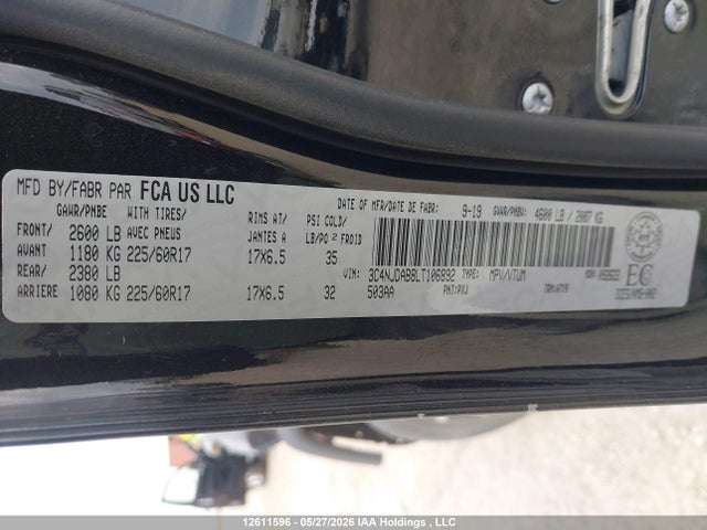 2020 Jeep Compass Upland მანქანა იყიდება აუქციონზე, vin: 3C4NJDAB8LT106892, აუქციონის ნომერი: 12611596