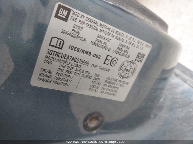 2010 Gmc Sierra C1500 Sl მანქანა იყიდება აუქციონზე, vin: 3GTRCUEA7AG276860, აუქციონის ნომერი: 12611629
