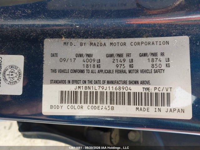 JM1BN1L79J1168904 Mazda 3 TOURING