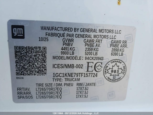 1GC1KNE79TF157724 Chevrolet Silverado K2500 Heavy Duty Lt