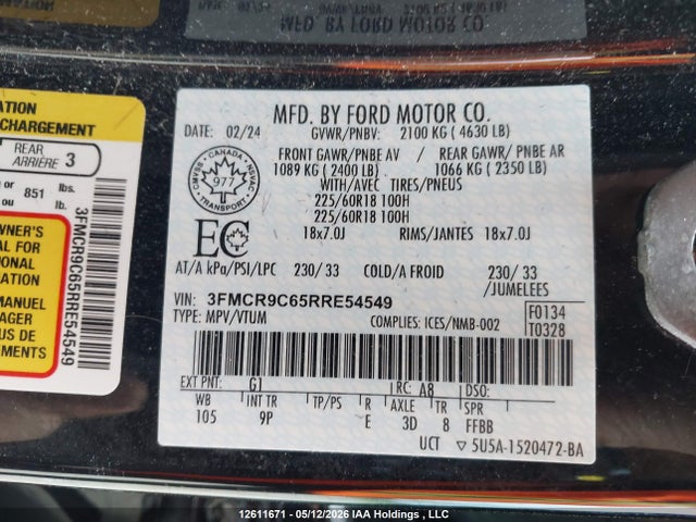 3FMCR9C65RRE54549 Ford Bronco Sport Outer Banks