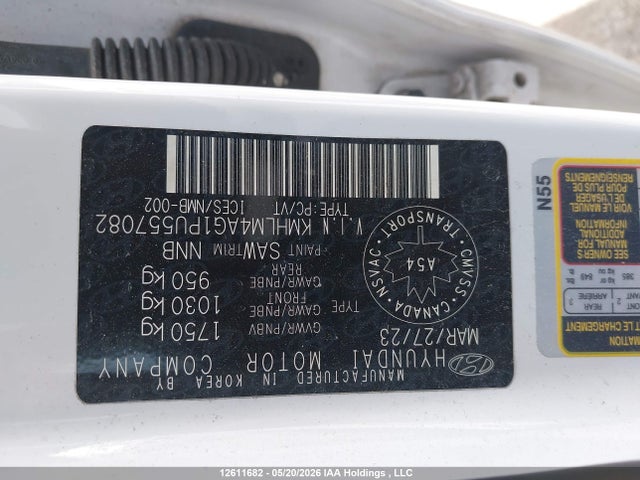 KMHLM4AG1PU557082 Hyundai Elantra