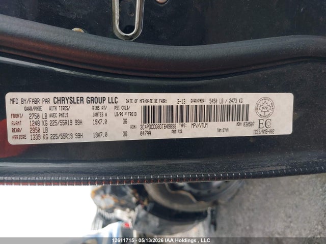 Продажа на аукционе авто 2013 Dodge Journey Sxt, vin: 3C4PDCCG0DT649898, номер лота: 12611715