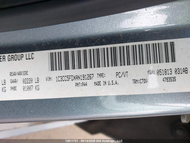 Продажа на аукционе авто 2010 Chrysler Sebring Limited, vin: 1C3CC5FDXAN191267, номер лота: 12611721