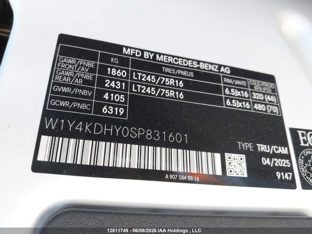 W1Y4KDHY0SP831601 Mercedes-Benz Sprinter 2500