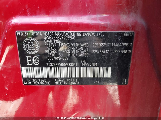 2T3ZFREV6HW383044 Toyota RAV4 LE