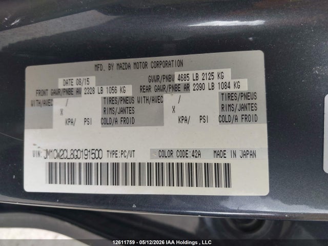 JM1CW2CL8G0191500 Mazda MAZDA5