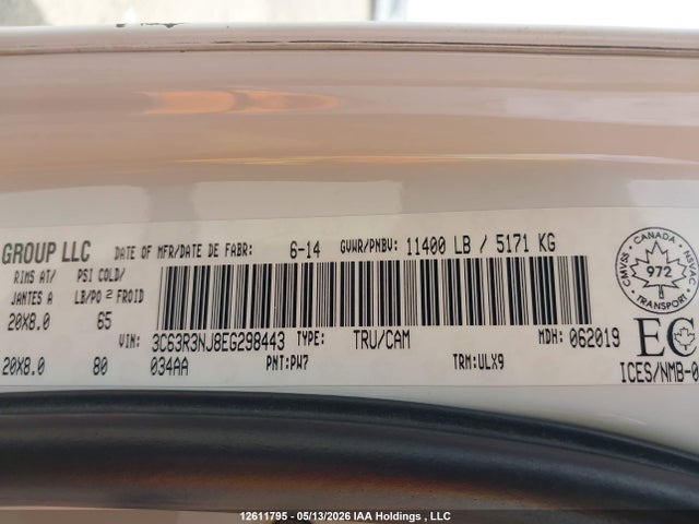 Продаж на аукціоні авто 2014 Ram 3500 Longhorn, vin: 3C63R3NJ8EG298443, номер лоту: 12611795