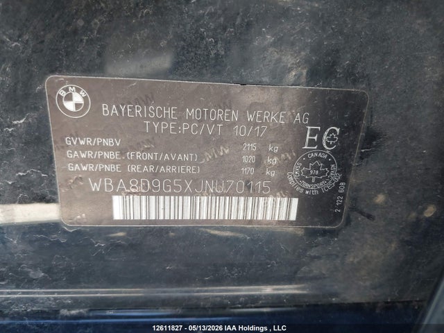 WBA8D9G5XJNU70115 BMW 330 XI