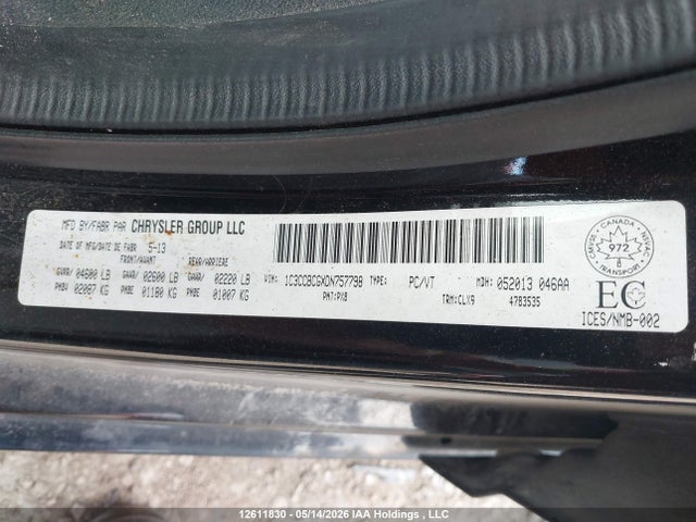 12611830 :رقم المزاد ، 1C3CCBCGXDN757798 vin ، 2013 Chrysler 200 Limited مزاد بيع