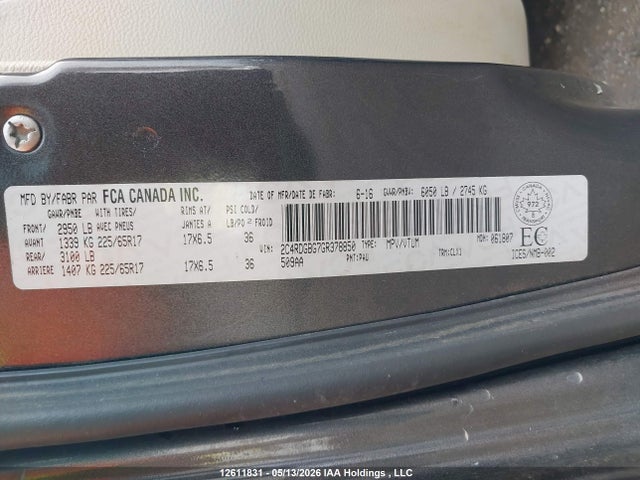 2C4RDGBG7GR378850 Dodge Grand Caravan Se