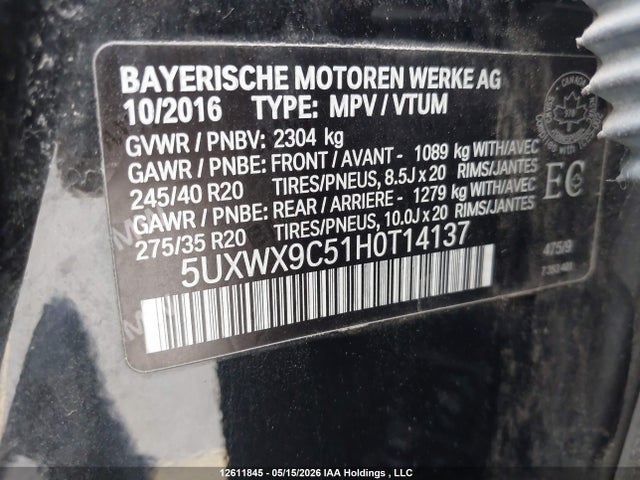 5UXWX9C51H0T14137 BMW X3 Xdrive28i