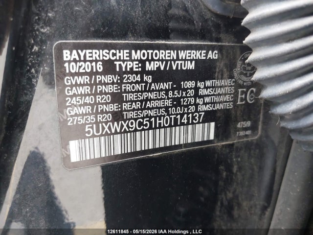 5UXWX9C51H0T14137 BMW X3 Xdrive28i