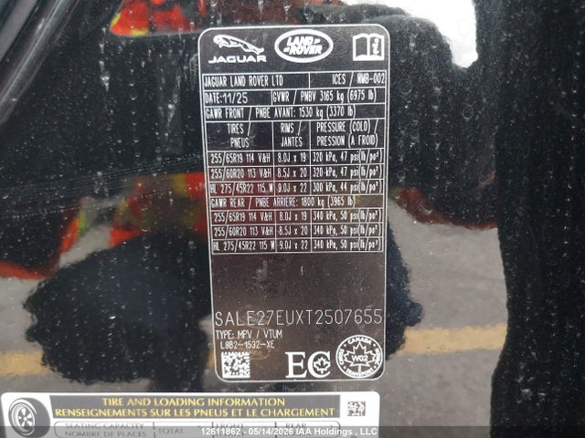 Продажа на аукционе авто 2026 Land Rover Defender 110 X-dynamic Se, vin: SALE27EUXT2507655, номер лота: 12611862