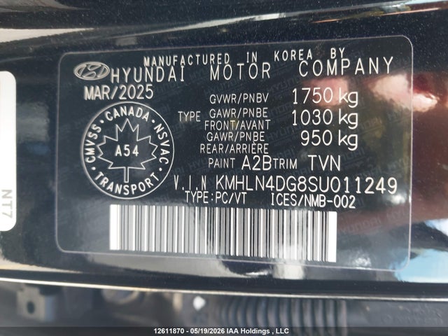 Продажа на аукционе авто 2025 Hyundai Elantra, vin: KMHLN4DG8SU011249, номер лота: 12611870
