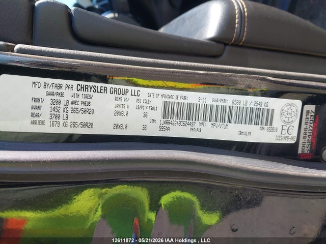 Продажа на аукционе авто 2011 Jeep Grand Cherokee Laredo, vin: 1J4RR4GG4BC624497, номер лота: 12611872