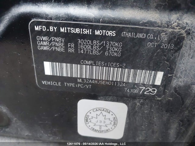 ML32A4HJ5EH011324 Mitsubishi MIRAGE SE