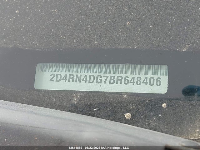 Продажа на аукционе авто 2011 Dodge Grand Caravan Se/sxt, vin: 2D4RN4DG7BR648406, номер лота: 12611886