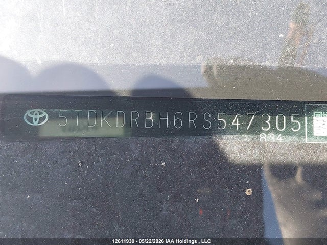 5TDKDRBH6RS547305 Toyota Highlander Limited