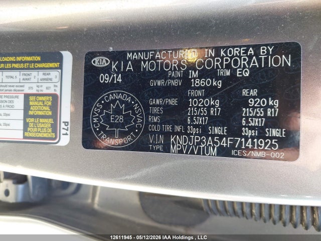 2015 Kia Soul + მანქანა იყიდება აუქციონზე, vin: KNDJP3A54F7141925, აუქციონის ნომერი: 12611945