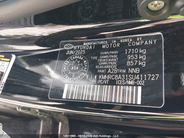Aukcja sprzedaży 2025 Hyundai Venue Sel/limited, vin: KMHRC8A31SU411727, numer aukcji: 12611969