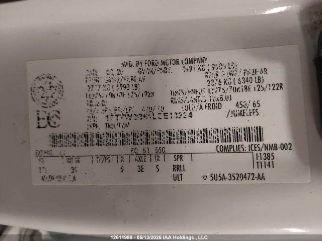 Ford F-250 Xlt 2020 1FT7W2B61LEE13224 Image 9
