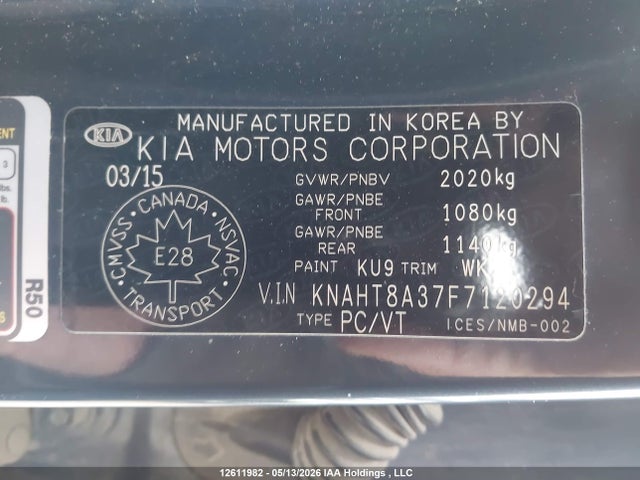 Продаж на аукціоні авто 2015 Kia Rondo Lx/lx Value/lx Winter Edition, vin: KNAHT8A37F7120294, номер лоту: 12611982