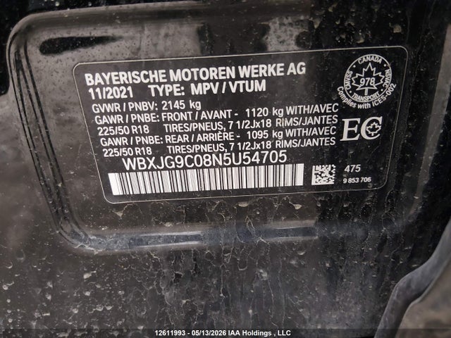 WBXJG9C08N5U54705 BMW X1 Xdrive28i