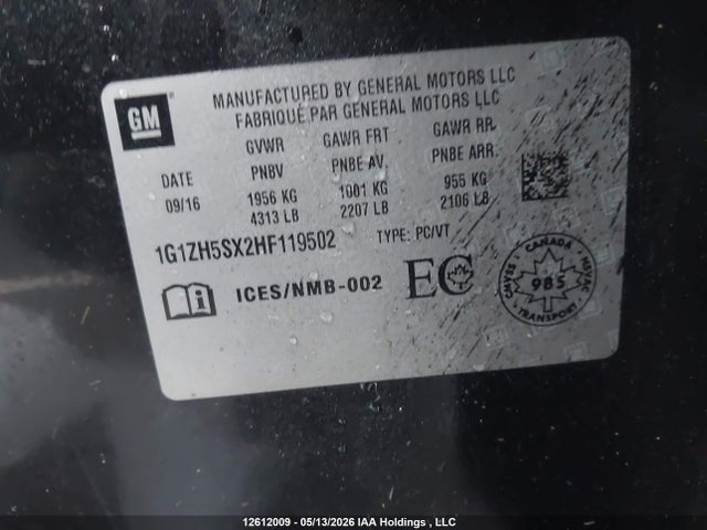 1G1ZH5SX2HF119502 Chevrolet Malibu Premier