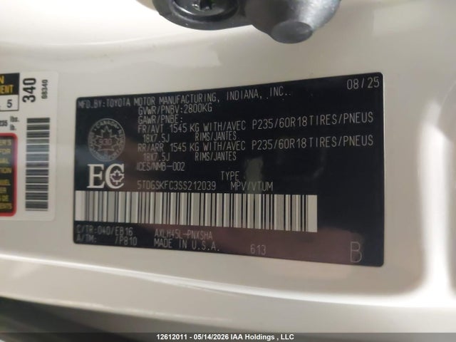 5TDGSKFC3SS212039 Toyota Sienna Xse 7-passenger