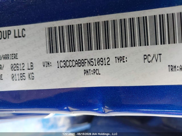 Продажа на аукционе авто 2015 Chrysler 200 Limited, vin: 1C3CCCAB8FN510912, номер лота: 12612025