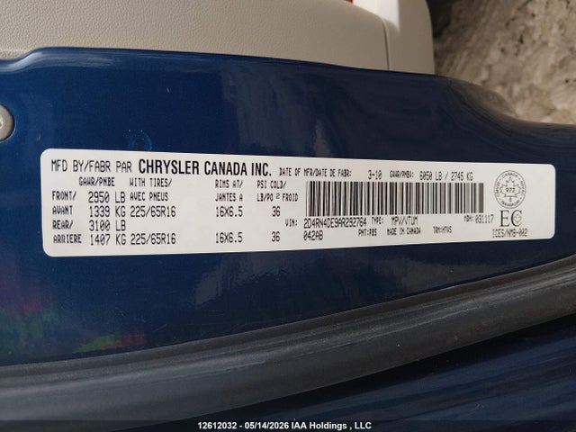 Продажа на аукционе авто 2010 Dodge Grand Caravan Se, vin: 2D4RN4DE9AR292764, номер лота: 12612032