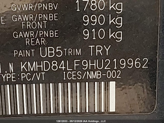 KMHD84LF9HU219962 Hyundai Elantra Se/value/limited