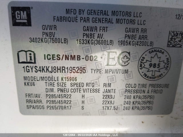 Cadillac Escalade Esv Platinum 2017 1GYS4KKJ8HR195295 Image 18