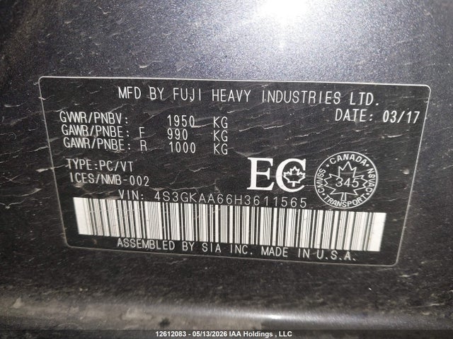4S3GKAA66H3611565 Subaru Impreza