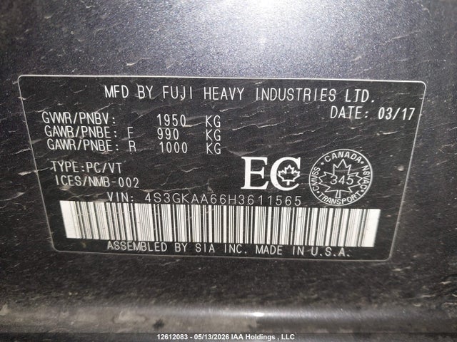 4S3GKAA66H3611565 Subaru Impreza