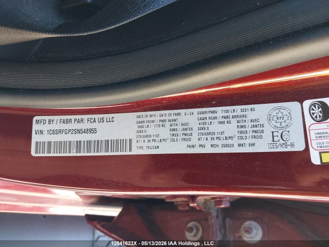 Продажа на аукционе авто 2025 Ram 1500 Tradesman, vin: 1C6SRFGP2SN548955, номер лота: 12541623