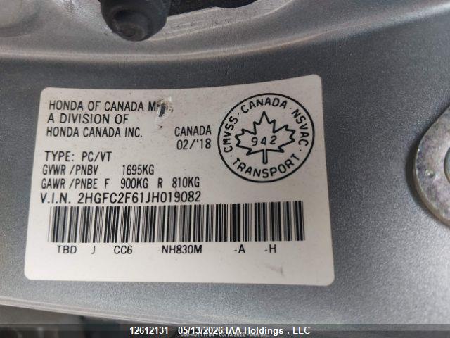 2HGFC2F61JH019082 Honda Civic Lx