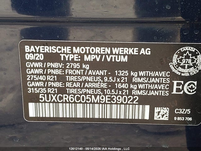 5UXCR6C05M9E39022 BMW X5 Xdrive40i