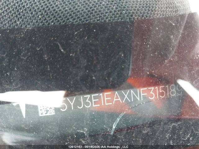 5YJ3E1EAXNF315189 Tesla MODEL 3