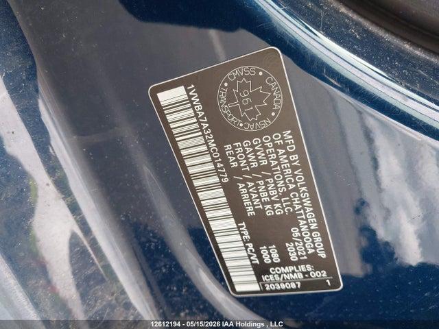Volkswagen Passat 2021 1VWBA7A32MC014779 Image 19