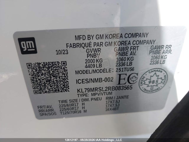 Продаж на аукціоні авто 2024 Chevrolet Trailblazer Lt, vin: KL79MRSL2RB083565, номер лоту: 12612197