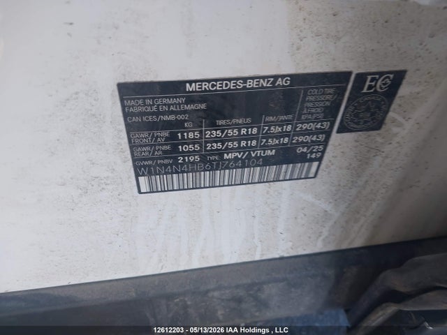 Продаж на аукціоні авто 2026 Mercedes-benz Gla 250 4matic, vin: W1N4N4HB6TJ764104, номер лоту: 12612203