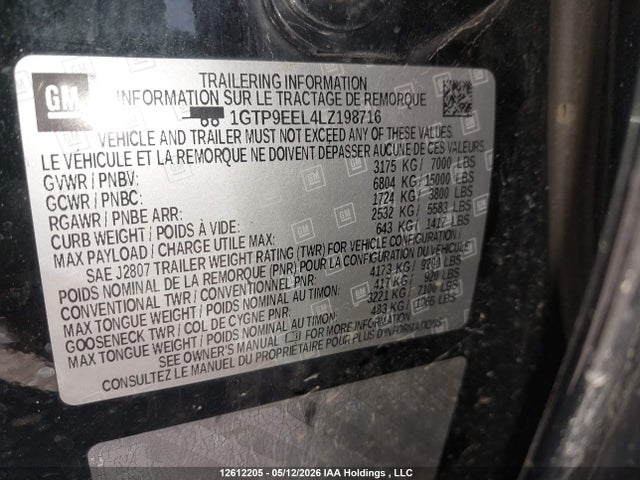 1GTP9EEL4LZ198716 GMC Sierra K1500 At4