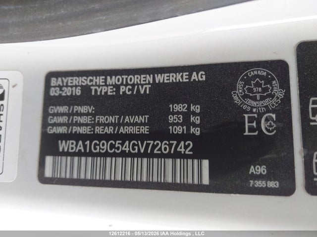 2016 Bmw 228i Xdrive მანქანა იყიდება აუქციონზე, vin: WBA1G9C54GV726742, აუქციონის ნომერი: 12612216