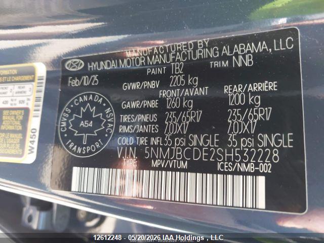 2025 Hyundai Tucson Preferred Awd მანქანა იყიდება აუქციონზე, vin: 5NMJBCDE2SH532228, აუქციონის ნომერი: 12612248