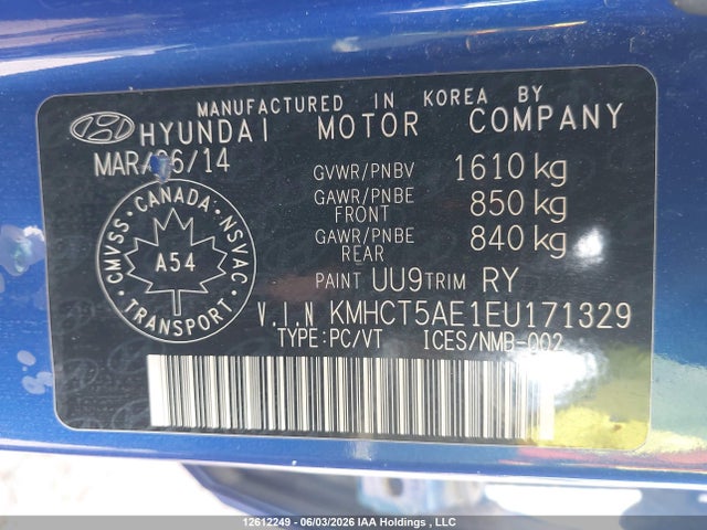 Hyundai ACCENT GL 2014 KMHCT5AE1EU171329 Image 15