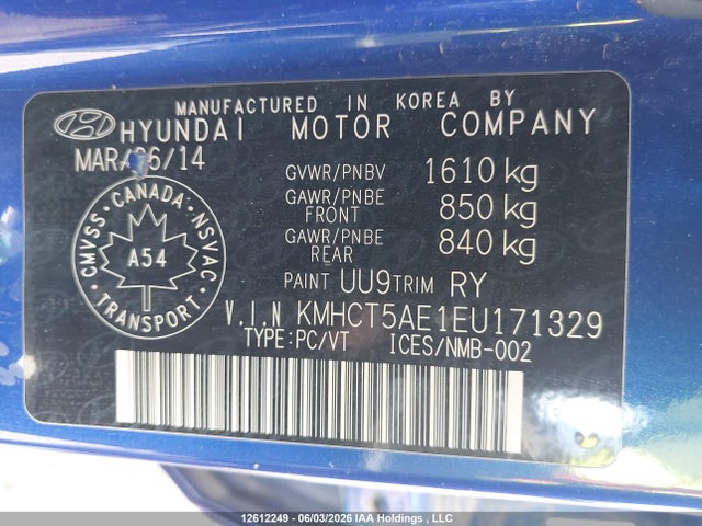 Hyundai ACCENT GL 2014 KMHCT5AE1EU171329 Image 9