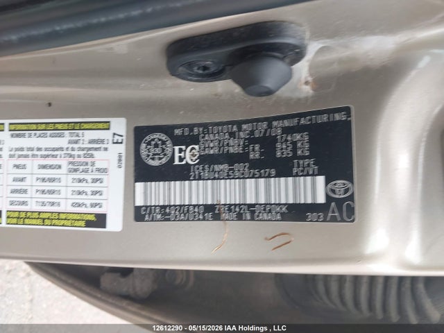 12612290 :رقم المزاد ، 2T1BU40E59C075179 vin ، 2009 Toyota Corolla Ce مزاد بيع