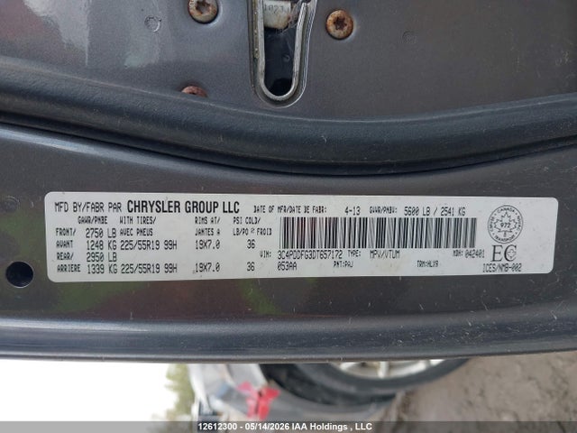Aukcja sprzedaży 2013 Dodge Journey R/t, vin: 3C4PDDFG3DT657172, numer aukcji: 12612300